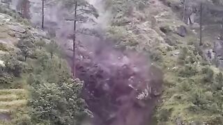 Beautiful Mountain Falling Water