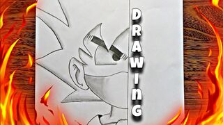 Easy anime drawing | how to draw kid goku half face easy step-by-step| Drawing tutorial step by step