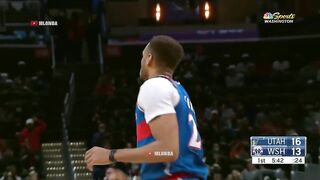 Daniel Gafford got the Wizards bench out of control with this windmill putback dunk