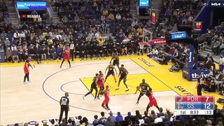 Draymond Green talking trash to Norman Powell
