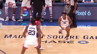 Immanuel Quickley throws some ankle breaking love at his former teammate Tyrese Maxey