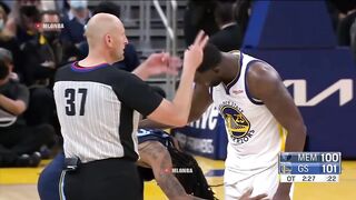 Ja Morant flying into the arms of Draymond Green 