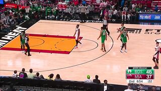 Jimmy Butler steps on Dennis Schroder’s foot, Schroder reacts by trying to trip Butler