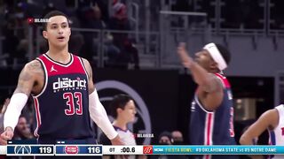 Kyle Kuzma waves goodbye to Pistons fans after hitting the go-ahead 3 with 0.6 sec left in overtime