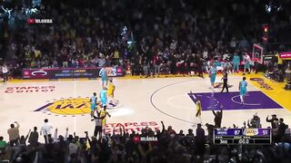 LBJ was shocked after Carmelo saves the ball and Malik Monk drills it from half court!
