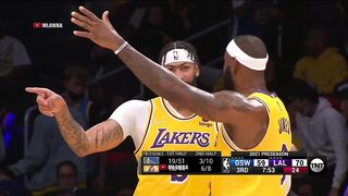 LeBron James and Anthony Davis in a passionate strategy session