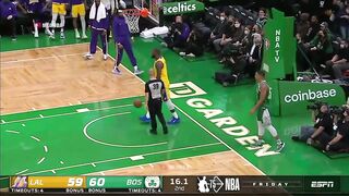 LeBron lets the referee know that he is not happy with the refereeing 