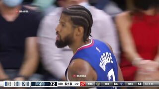 Paul George needed to cool himself down after hitting a three