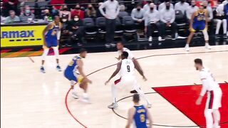 Steph Curry launches himself into the defender, no call “not this year.”