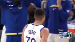 Steph Curry surprised himself with the long 3 off one leg 