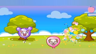 Learn animals sounds, Blast Balloon, enjoy animals sounds, kids learn with fun