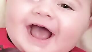 Cute baby laughing