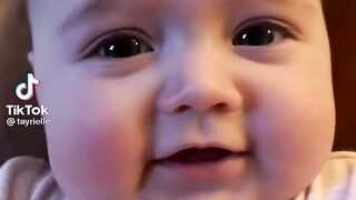 Cute baby sneezing ????