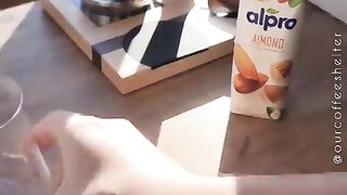 Iced almond latte