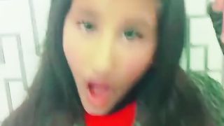 Cute girl sharing a beautiful video