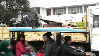 लखनऊ में चलाया गया अतिक्रमण अभियान।