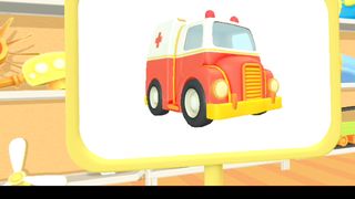 Make a ambulence in 3d cartoon