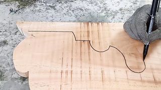 Make wooden hand makes pistal