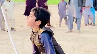 Boy running for game