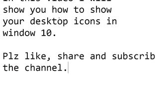 How to show the desktop icons in window 10