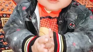 Cute baby claps for first time
