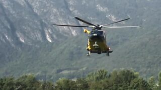 Helicopter in field