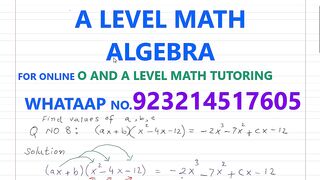 A level math Algebra. question 8