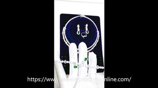 HADIYANA Fashion Jewelry Gorgeous Necklace Earrings Ring Bracelet Set
