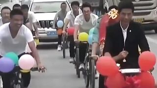 Wading really in cycle husband and wife together
