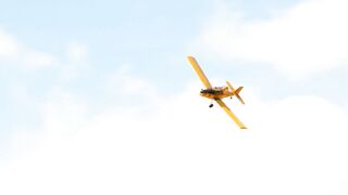 Aircraft. Yellow agriculture aircraft , crop duster
