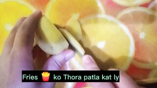 Crispy fries without oil |fries without oil in pan |fries recipe| how to store fries for long time