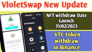 Claim 1$ Every 30 Minutes||Violetswap NFT withdraw date launch||VTC token withdraw in binance