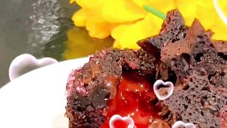 Red lawa chocolate cake