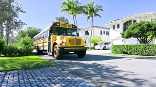 Vlad and Niki go to school with their friends on school bus