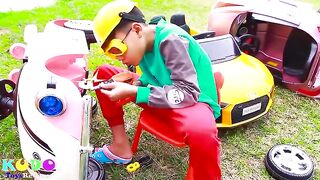 Kudo Pretend Play with Giant Power Wheels Repair Car Toys for Kids