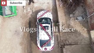 drone view village life rural life