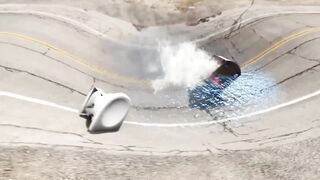 Tram Engine vs James the Red Engine Train and Rails - BeamNG.Drive