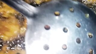 Frying pakora at home status