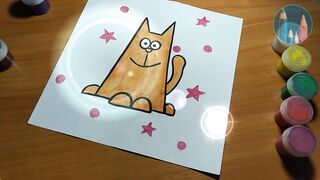 Как нарисовать кота красками для детей Рисуем кота вместе