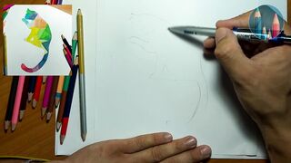 Как нарисовать кота ребенку поэтапно, гуашью _ Как нарисовать кошку красиво и ле (2)