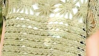 Top latest designers fancy cotton crochet embroidered lace pattern crop top blouse dress  for ladies????