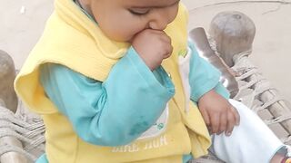 Cute baby playing