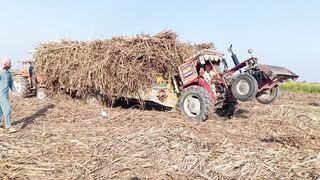 Very dangerous tractors stunt