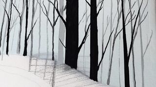 Easy Winter Forest painting Tutorial for beginners/Step by Step