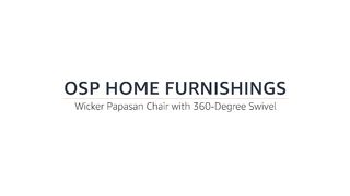 OSP Home Furnishings Wicker Papasan Chair with 360-Degree