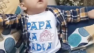 Baby and Father's tenderness