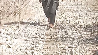 Pathan man in village hill