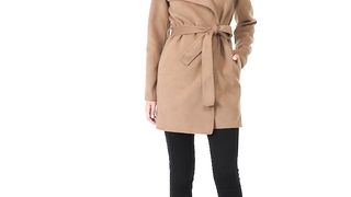 TAHARI Women's Wool Wrap Coat with Tie Belt