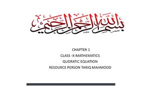 The qudratic Equation