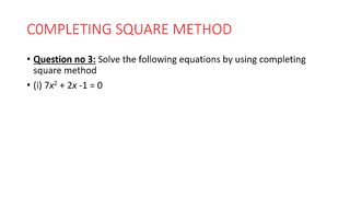 Completing square Method (solving Qudratic Equation)
